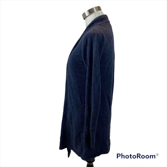 Barefoot Dreams Bamboo Chic Lite Navy Blue Waterfall Open Front Cardigan S/M - Picture 5 of 12